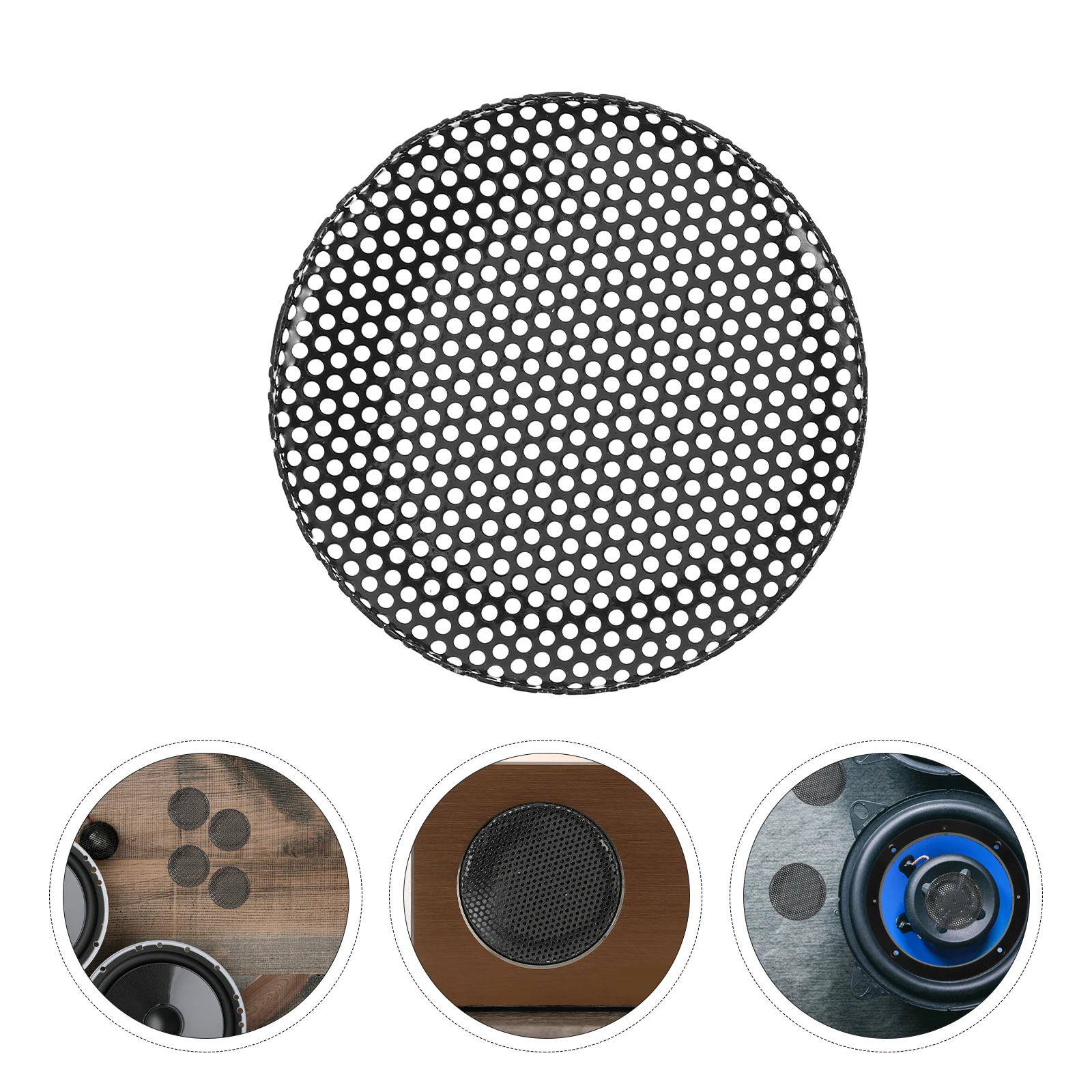 

8pcs Speaker Grill Covers Audio Speaker Mesh High Density Iron Black Smooth Edge Protection For Theaters KTV Car Decorative
