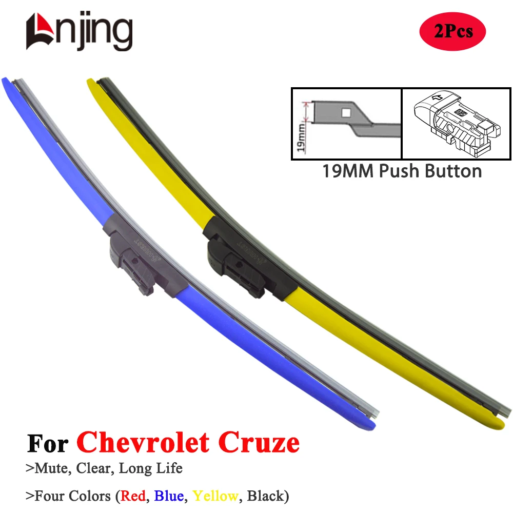 

LNJING Colorful Wiper Blades For Chevrolet Cruze NG J300 J305 J308 J400 2008 2010 2011 2012 2013 2015 2018 2019 Car Acccessories