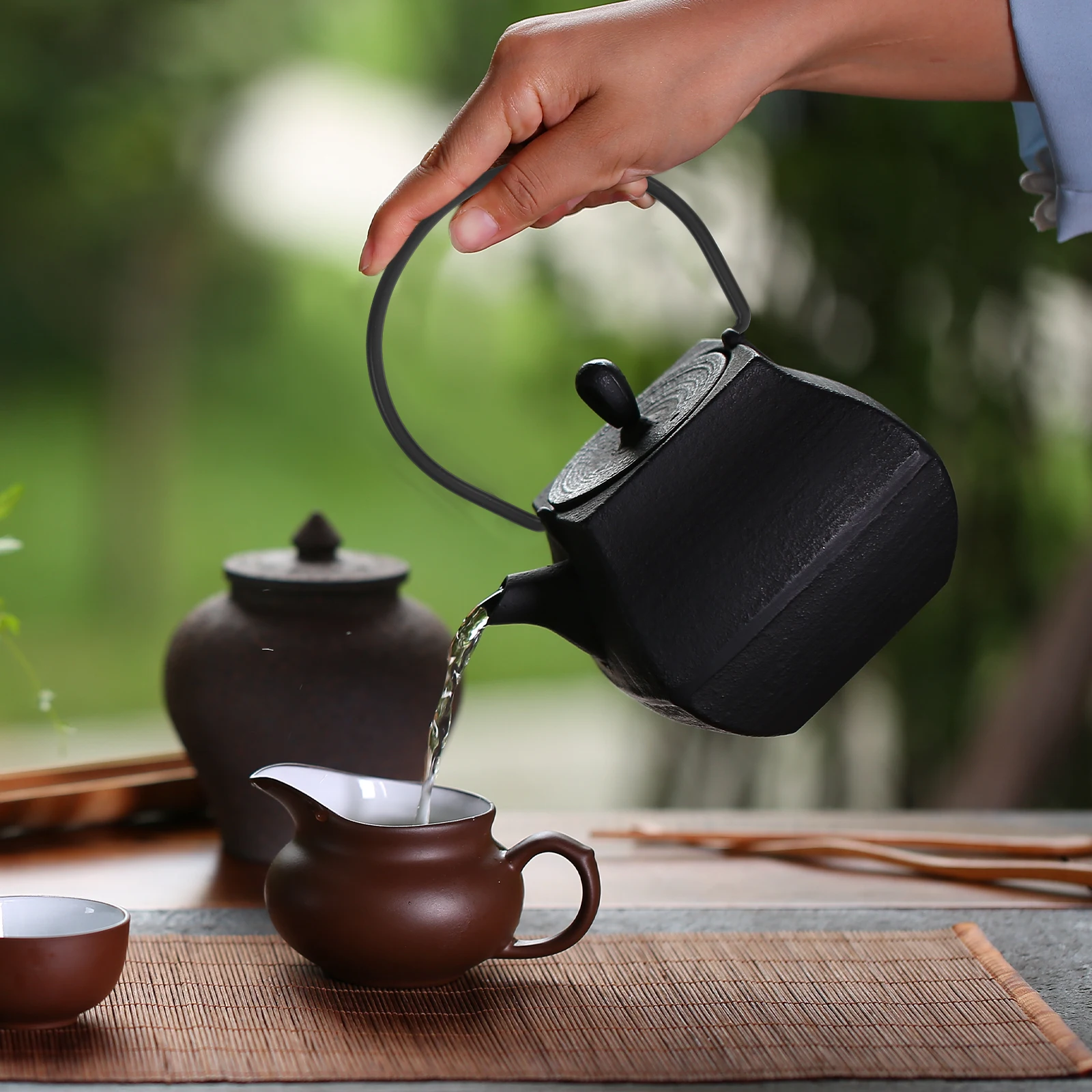 

4Pcs Replacement Teapot Handle Ceramic Matte Black Ergonomic Design Anti Slip Grip for Tea Kettles Home Brewing Decor