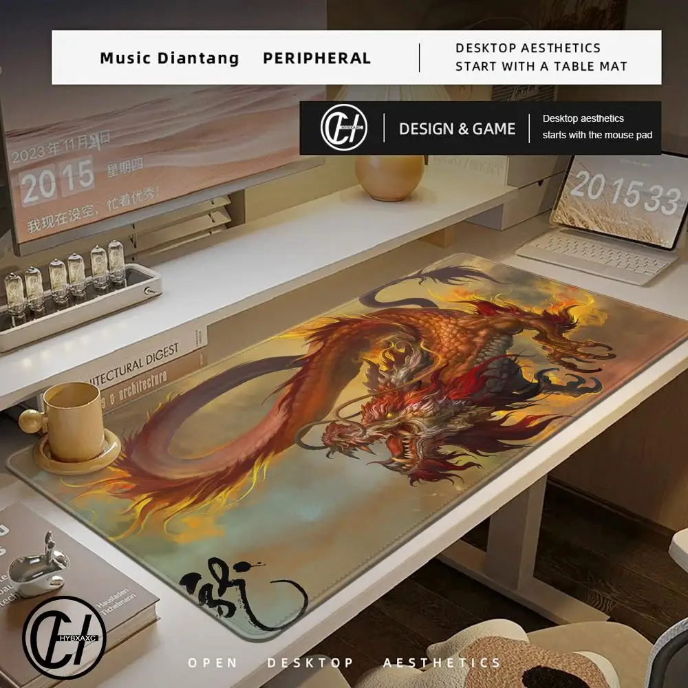 

Большой коврик для мыши XXL, коврик для мыши с китайским драконом, клавиатура, игровые аксессуары, коврики для мыши, игровой офисный компьютер, ПК, геймер, настольный коврик для ноутбука