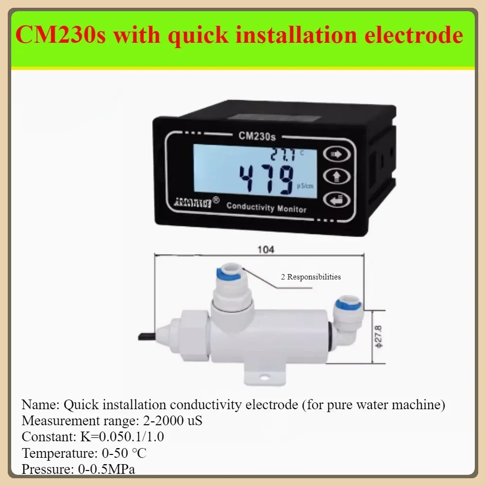 CM-230S Conductivity Meter Online Conductivity Meter TDS Instrument EC Meter Conductivity Electrode Replace Pure Water Monitor