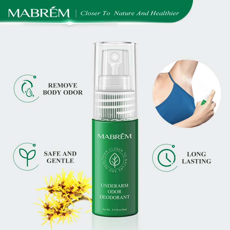 MABREM – Spray déodorant pour le corps, parfum anti-odeur, sous les aisselles, soin pour la peau, pour hommes et femmes, 2 pièces