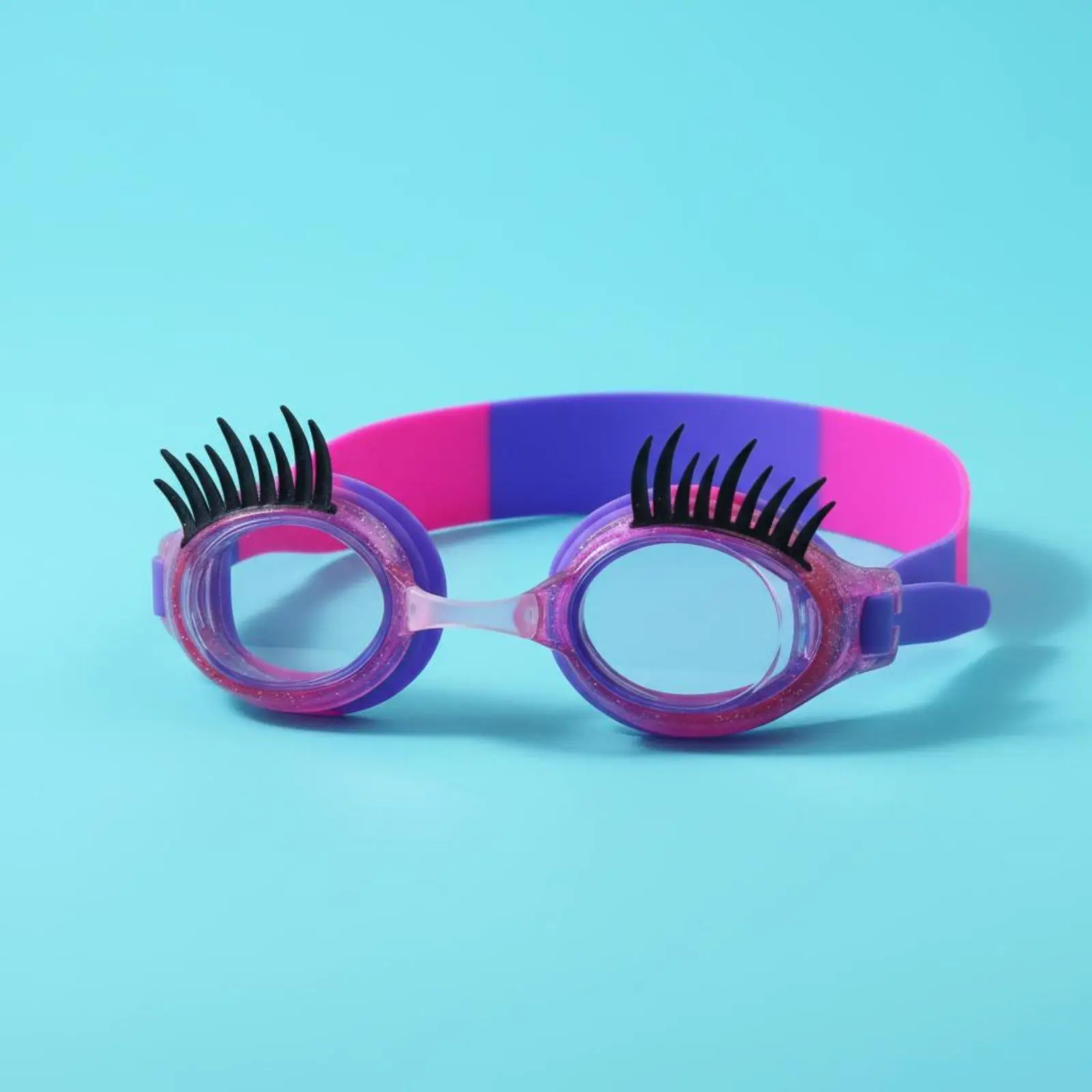 Child Swim Goggles with Storage Case Cute Eyelash Design Anti Fog Waterproof Swimming Glasses for Kids Open Water view 5