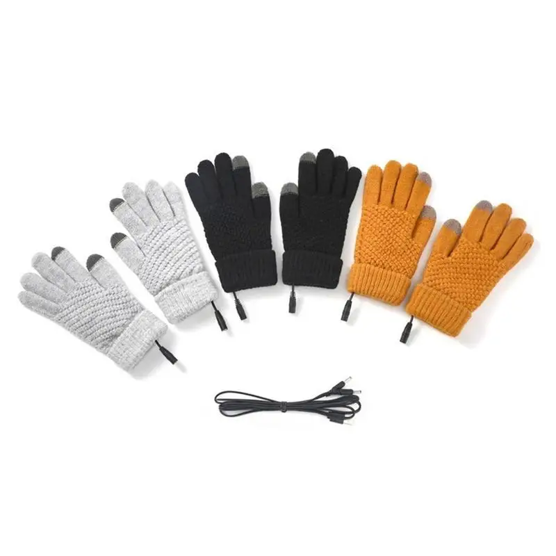 Heated Gloves Winter Thermal Warm Gloves With Built In Heating Sheet USB Powered Soft Durable Winter Work Gloves For Men Women