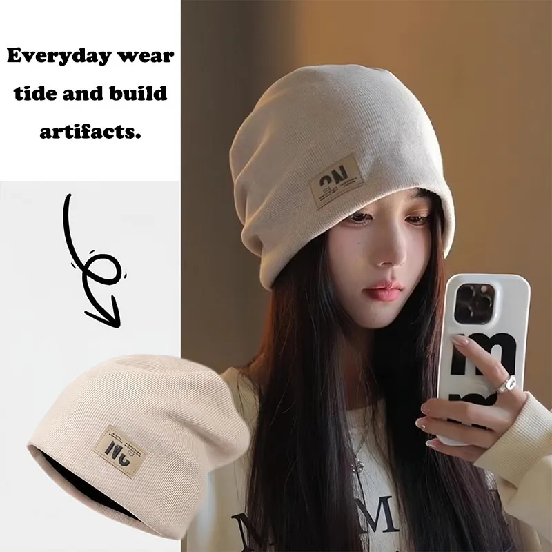 

Face-lifting Hats In Autumn and Winter Windproof and Cold-proof Wool Hats Warm Stacking Hats, Knitted Hats Children's Fashion