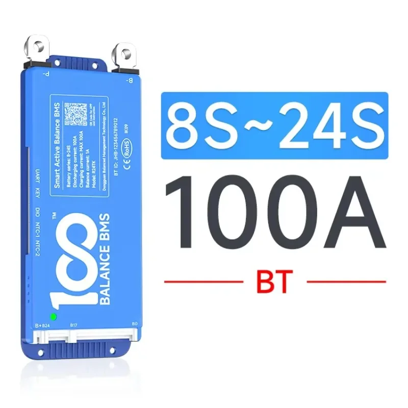 Latest Active balance technology BMS for battery lifepo4 cells LTO Li-ion packs 100 BALANCE BMS 8s~24S 100A