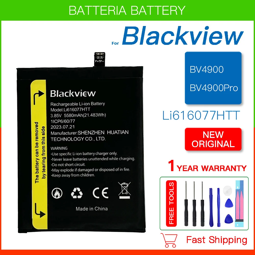 BV4900 5580mAh Li616077HTT Replacement Mobile Phone Battery For Blackview BV4900 / BV4900Pro BV4900 Pro Smartphon Batteries