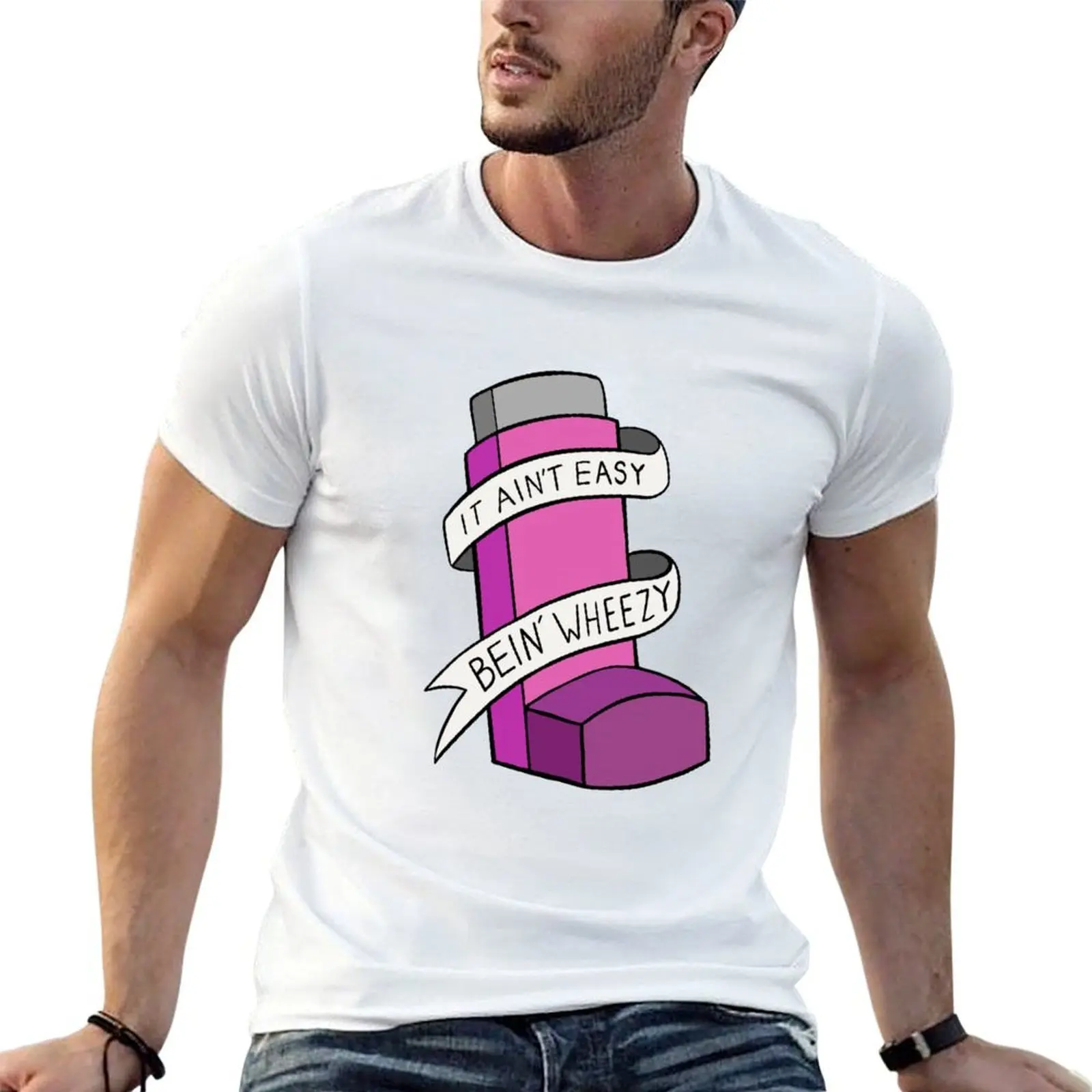 It ain't easy bein' wheezy (Pink) T-Shirt Casual Street Style Short Sleeve Tee