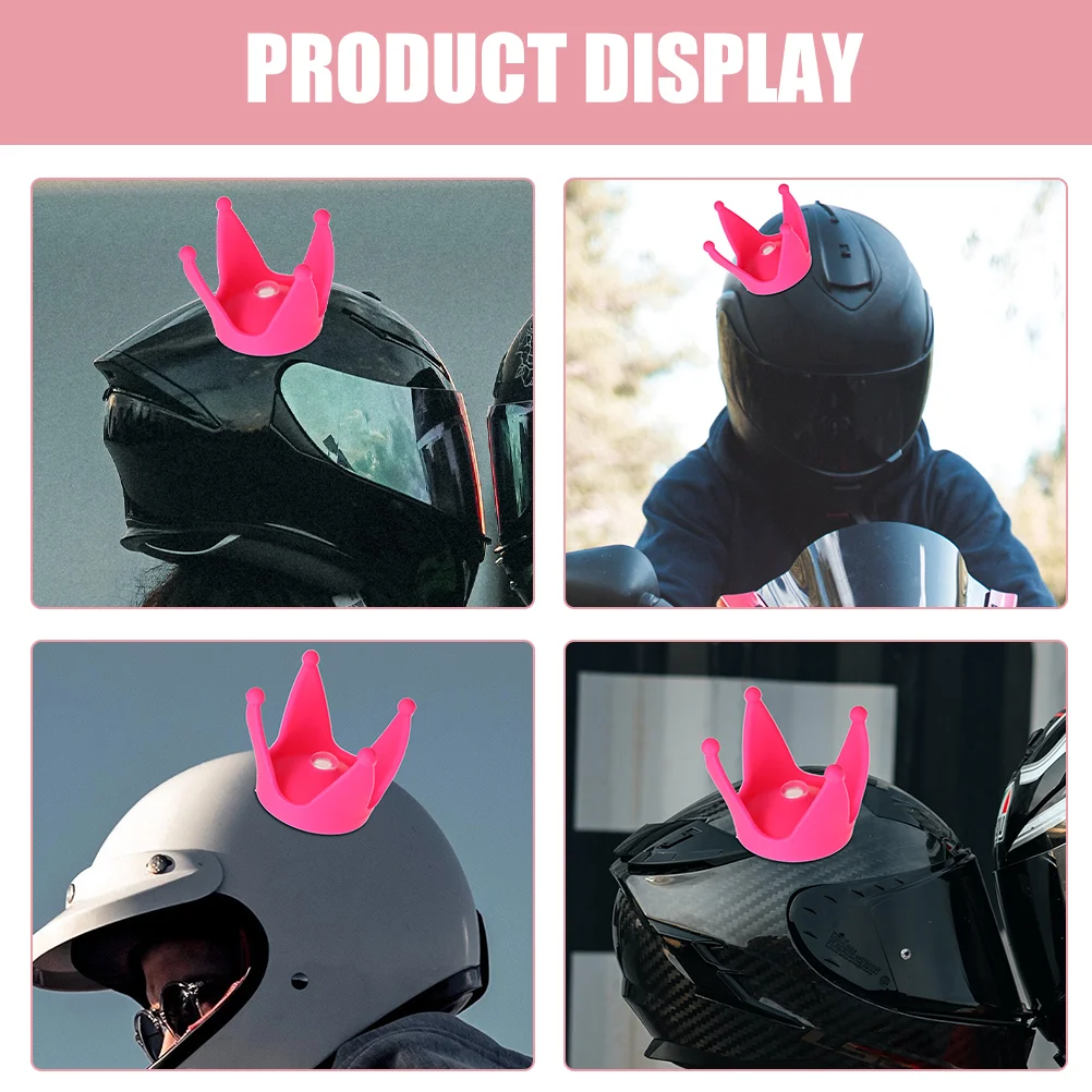 

2 Pcs Motorcycle Crown Decoration Premium Silicone Double Cups Bright Color Rubber Accessories for Helmets