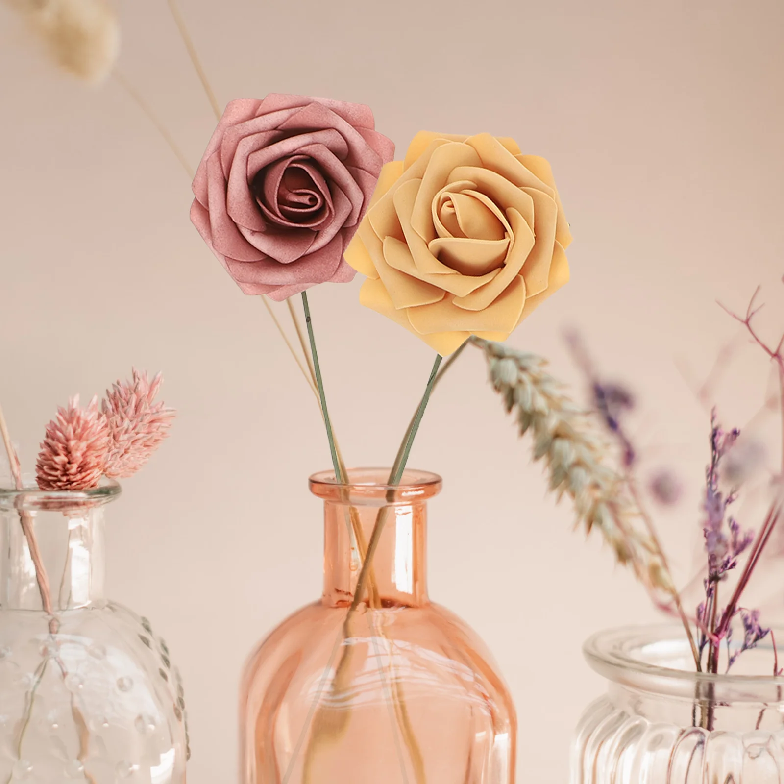 

1 Box Of Decorative Flower Gift Set Artificial Roses For Diy Wedding Party Home Decoration Faux Flower Bouquet Craft Supplies