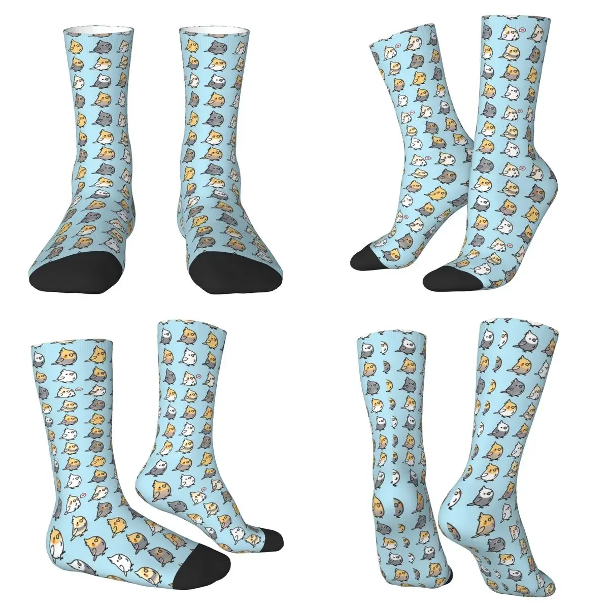 

Chubby Cockatiel Collection Socks Harajuku High Quality Stockings All Season Long Socks for Unisex Valentine's Day Gifts