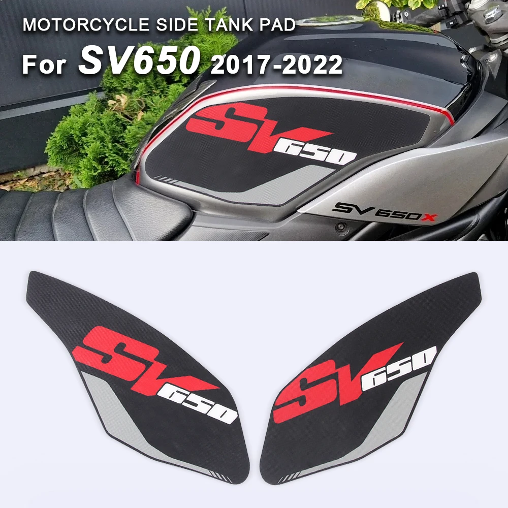 

Мотоциклетные боковые накладки на бак, защитные наклейки для Suzuki SV650 SV 650 ABS 2017 2018-2022, противоскользящие наколенники, наклейки, аксессуары