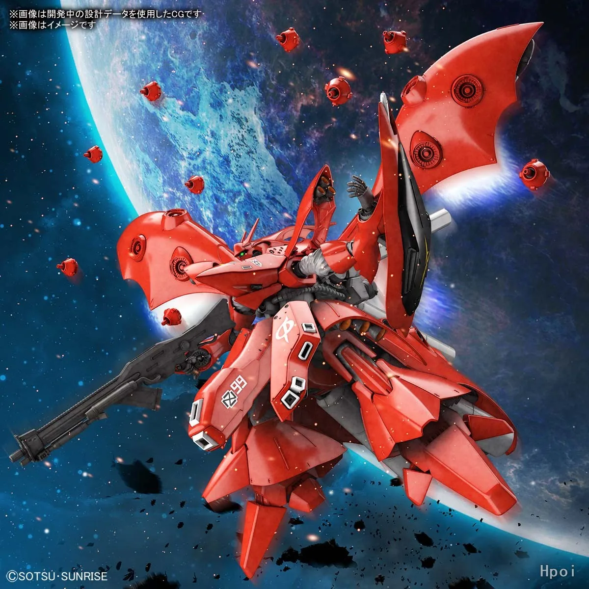 متوفر في المخزون بانداي الأصلي GUNDAM HG 1/144 MSN-04IINIGHTINGALE أنيمي عمل أرقام الجمعية اللعب هدية جمع نموذج الحلي #6