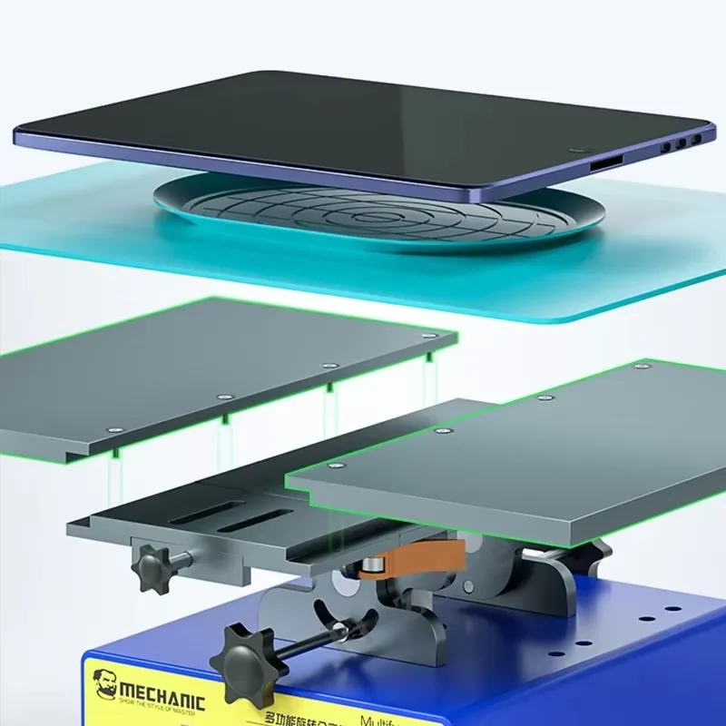 Mesin Pemisah Layar Multifungsi Rotary 361 ULTRA 14 Inci untuk Pemanasan Layar, Penghilangan Lem, dan Pelepasan Bingkai