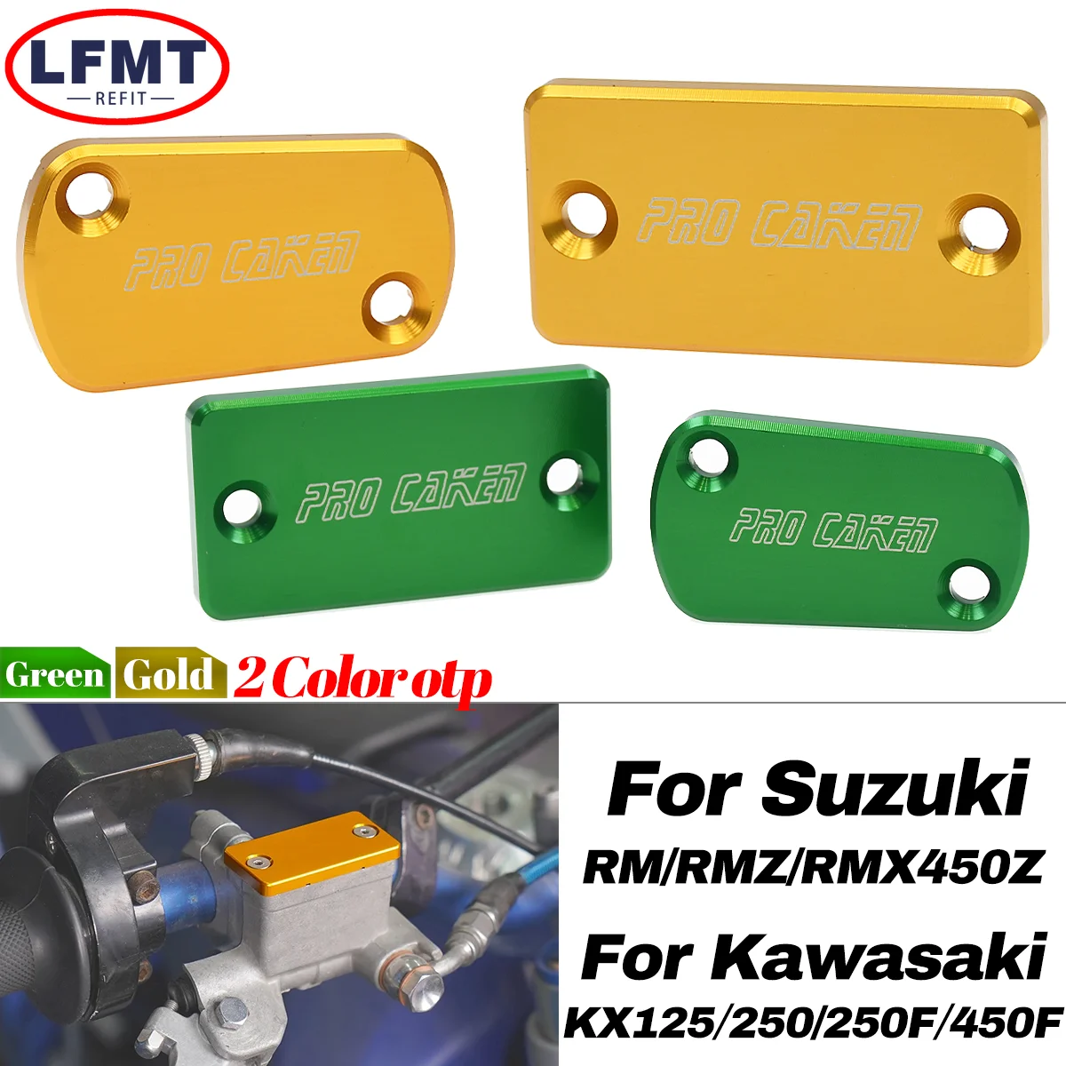 

Motorcycle CNC Front Brake And Clutch Fluid Reservoir Cover Cap For Suzuki RM125 RM250 RMZ250 RM450 RMX450Z RM 125 250 450 450Z