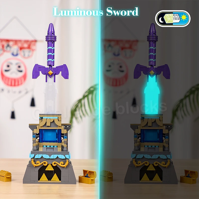 Legend Famous Games The Master Sword Luminous Parts Building Kit Building Block Micro Hyrule Castle Assembly Toys For Kids Gifts