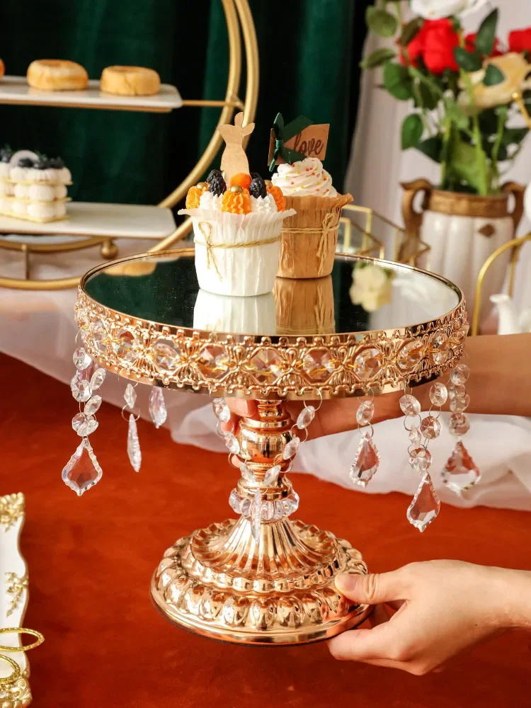 Tall tray European afternoon coffee break dessert table dim sum rack metal model room display  ornament