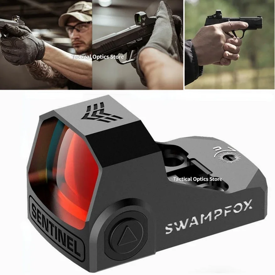 

Green Dot Swampfox Sentinel Reflex Red Dot Sight (RMsc Pistol Cut) Shake n Wake 3 MOA dot 1x16 Compact Auto Brightness