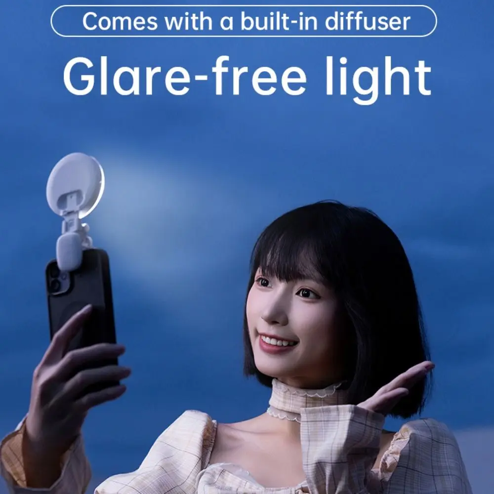 Back Rear Phone Fill Light Selfie Mirror Adjustable Clip Rechargeable Selfie Reflector Mirrors Smartphone Accessories Fill Light