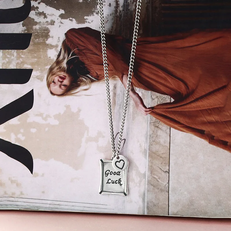 ins style S925 silver Korean style personalized love lucky necklace women's fashion word English letter Dongdaemun jewelry