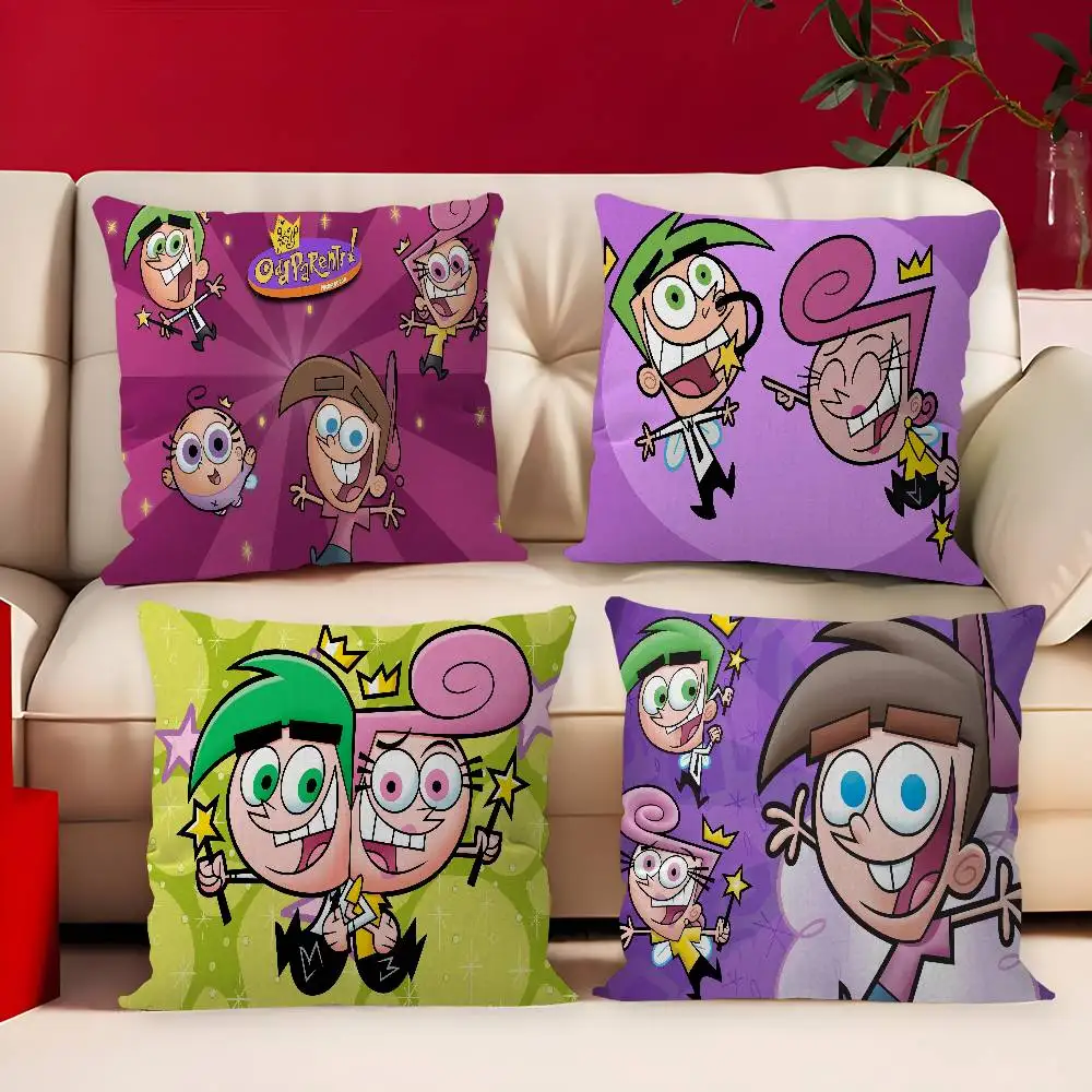 كارتون The Fairly OddParents وسادة هدية ديكور مكتب المنزل غرفة نوم أريكة غطاء وسادة السيارة 45x45 #1