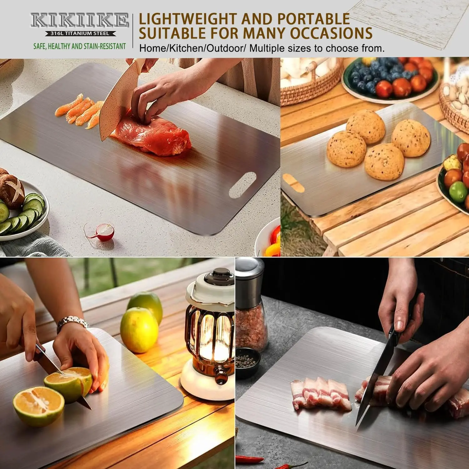 3-Piece Titanium Cutting Board Set: Durable, Non-Stick, Easy Clean for Kitchen