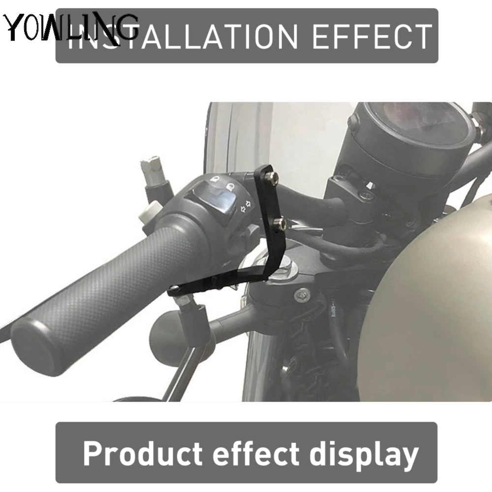 For HONDA Rebel CMX 500 300 Accessories Motorcycle Handlebar Rear View Side Mirror Spotlight Move Down Bracket Rebel 500 300 - Image 6