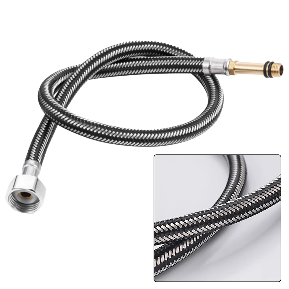 2PCS Nylon Braided Tube Pipe G1/2'' Flexible Cold/Hot Mixer Faucet Water Supply Pipe Sink Basin Water Inlet Pipe