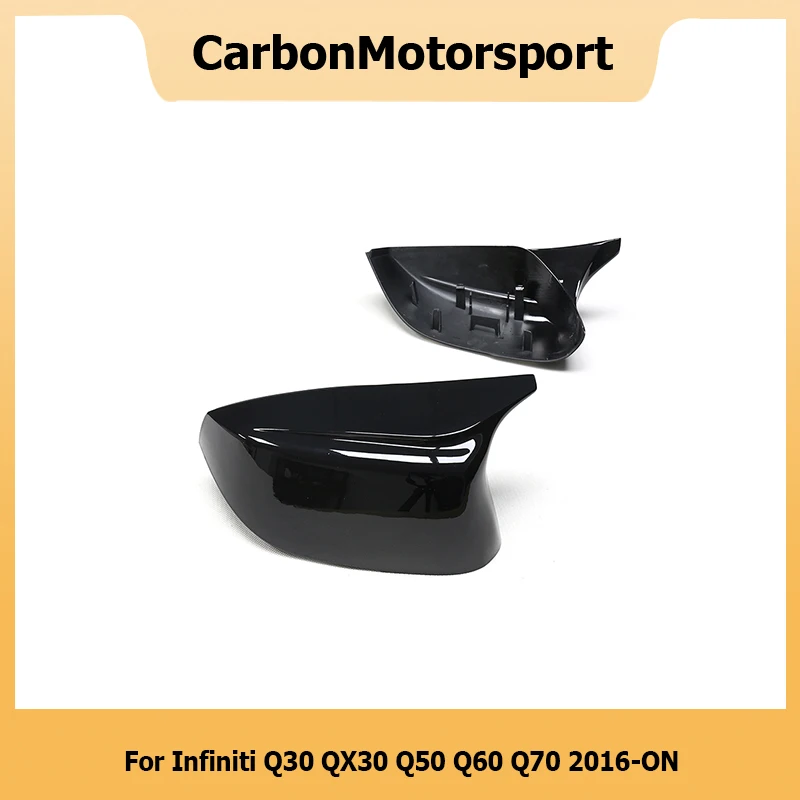 Add On/Replacement Style Carbon Fiber Side Door Rearview Mirror Cover For Infiniti Q30 QX30 Q50 Q60 Q70 2016 2017 2018 Up
