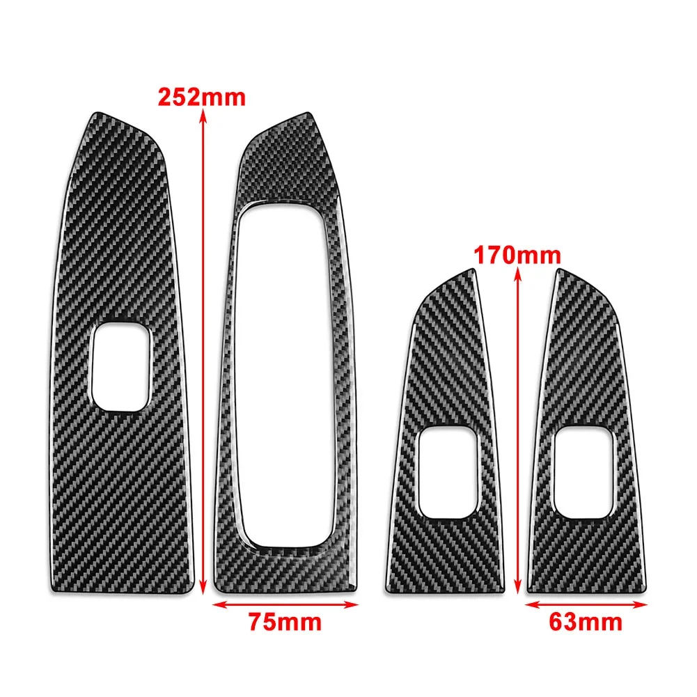 RHD Carbon Fiber Car Window Lift Switch Panel Cover Decoration Accessories For Kia Forte Cerato K3 2019 2020 2021 2022 2023