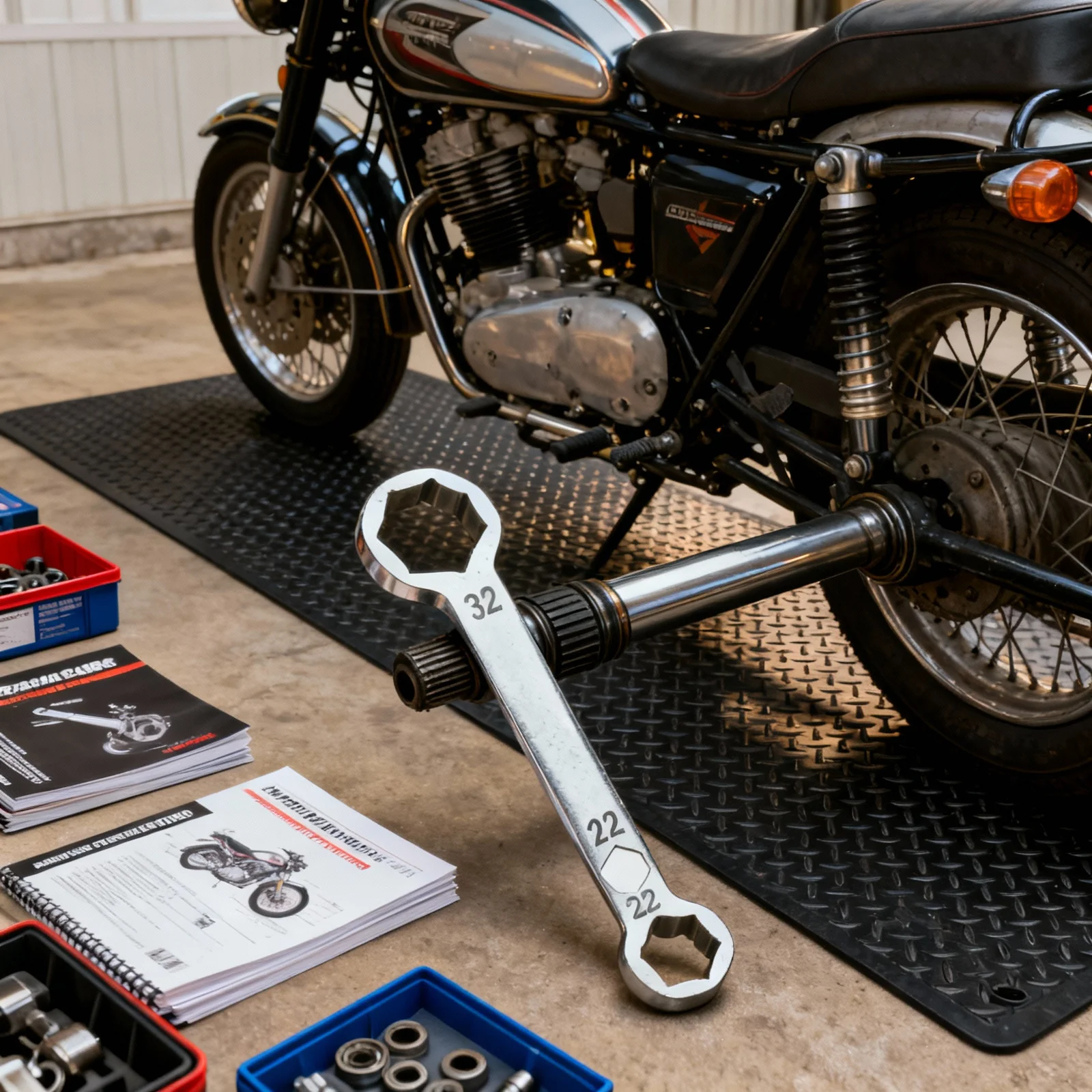 

Motorcycle Axle Wrench Set 32 22 14Mm Sizes Strong Chrome Vanadium Steel for Efficient Axle Installation Removal Tool for Bike