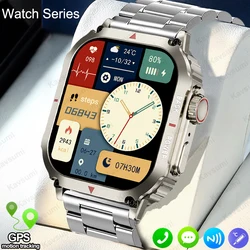 Montre intelligente militaire pour homme, Android, IOS, fréquence cardiaque, IP68, étanche, Bluetooth, appel, montre intelligente, GPS, s'agisse de mouvement, nouveau