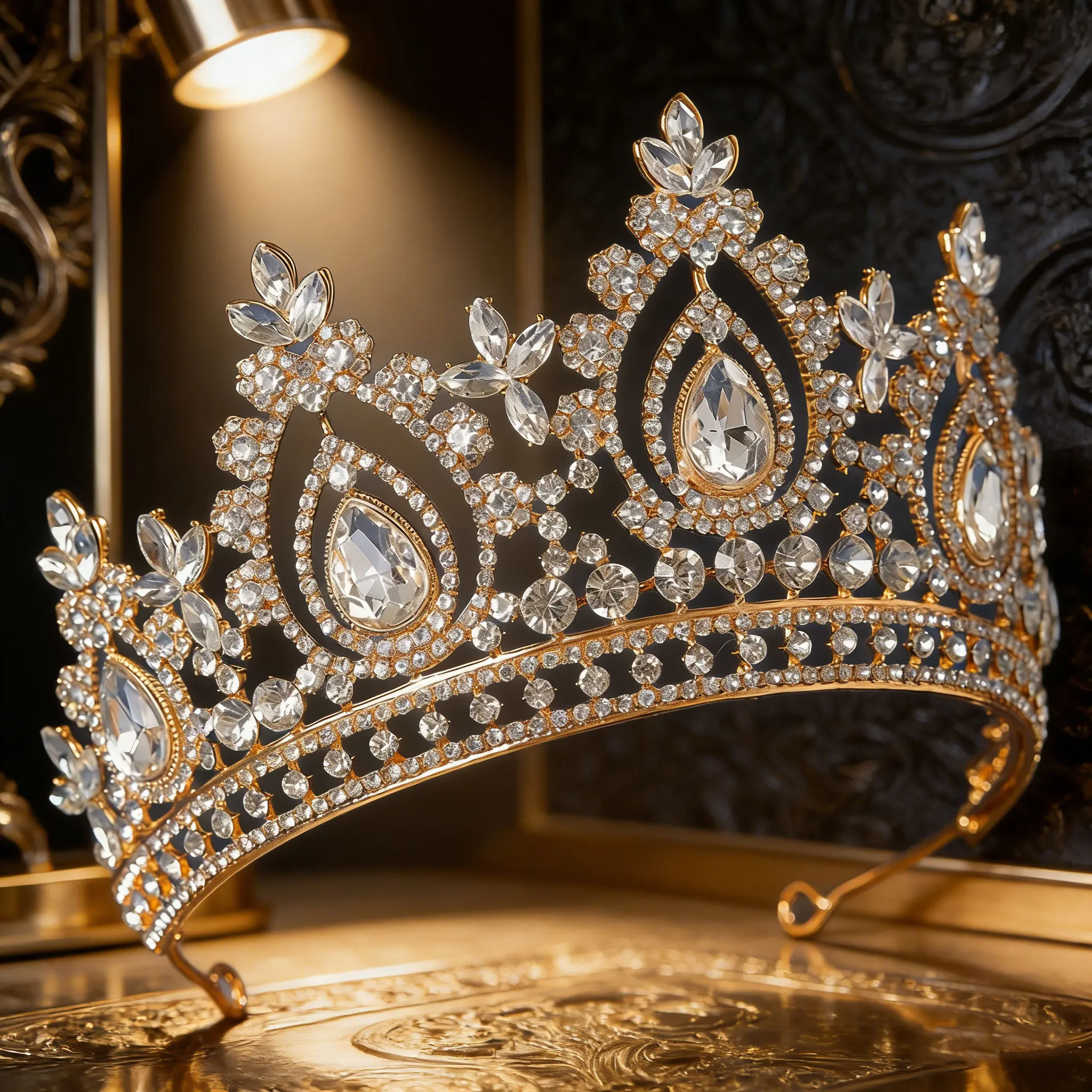 Royal Regal Bridal Crown  Tall Spiked Crystal Tiara for Wedding  Photoshoot and Formal Events  image 6