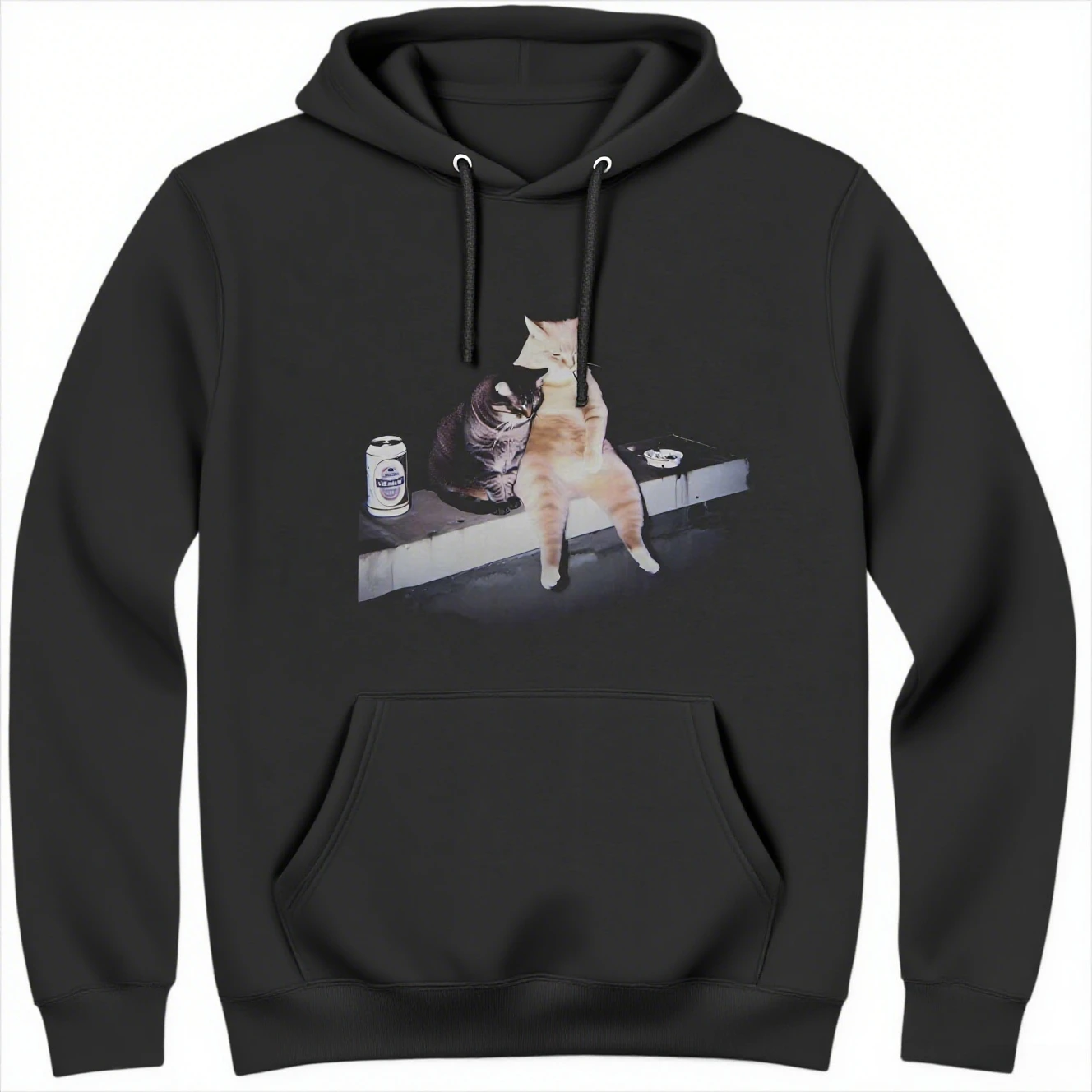 

Alcoholic Cat Graphic Printing Autumn and Winter Pure Cotton Men's and Women's Hoodies Casual Outdoor Street Sports Training