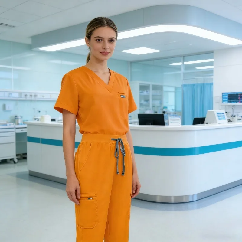 Solid Color High-quality Work Clothes, Suitable for Hospital Clinics and Dental Front Desk, Doctor and Nurse Uniforms.