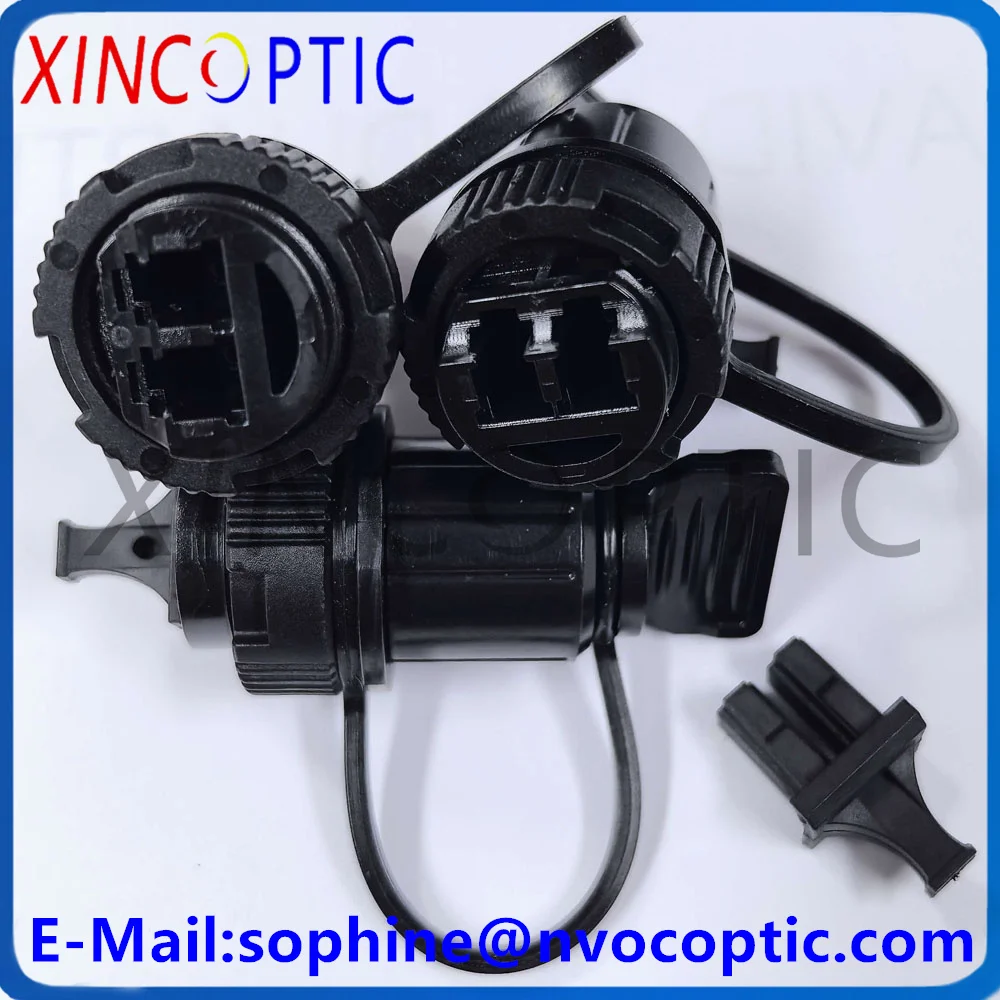 10Pcs Female Duplex IP68 Waterproof Outdoor Bulkhead Adapter For Huawei Fast Connect Dual-Core/Dual-Fiber LC Hardened Connector