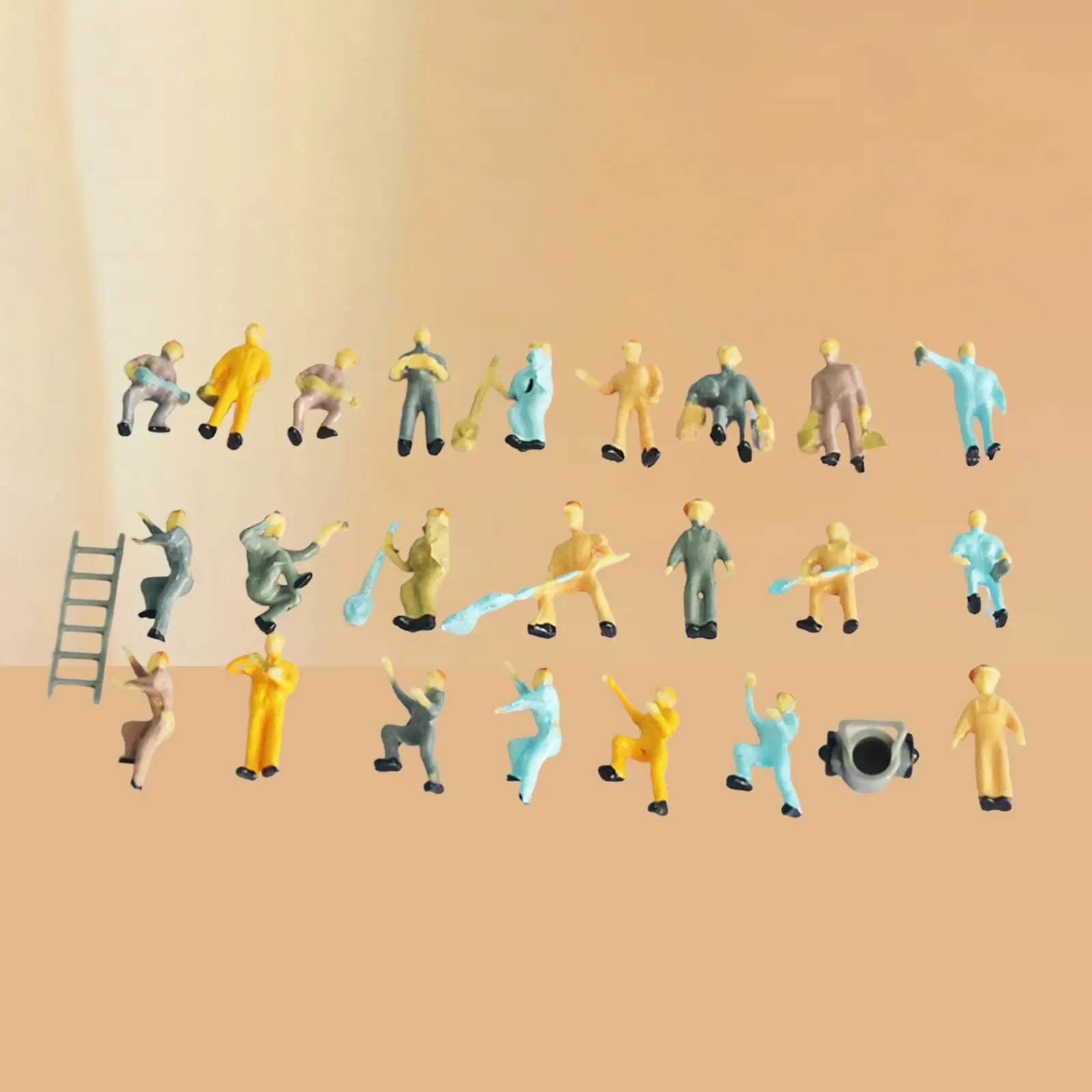 

25Pcs 1/87 Mini Railroad Worker Figure Scenes Miniature DIY Projects Decor