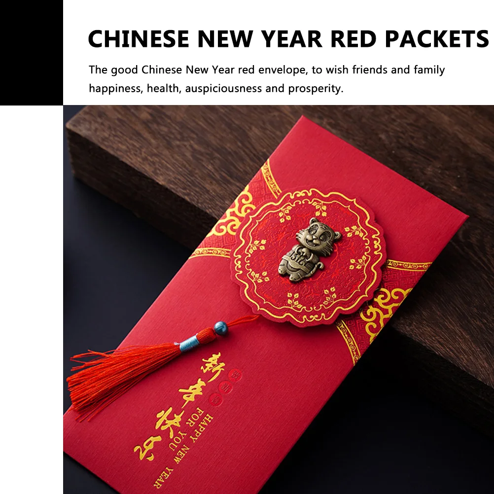 

8 Pcs Red Envelope Bag Chinese New Year Envelops Manual Chinese-style Money Packets Envelopes for Spring Festival Lucky