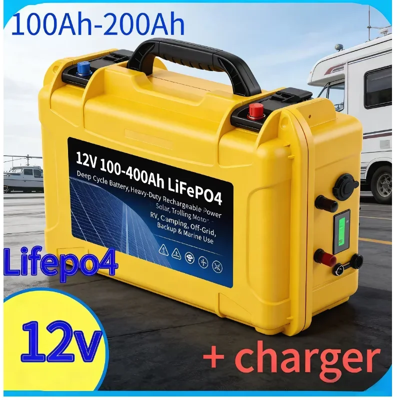 12V LiFePO4 100‑200Ah | Bluetooth BMS | IP56 | 6000+ Cycles Power for Fishing Boat, Trolling Motor, RV & Off‑Grid | EU Fast Sh