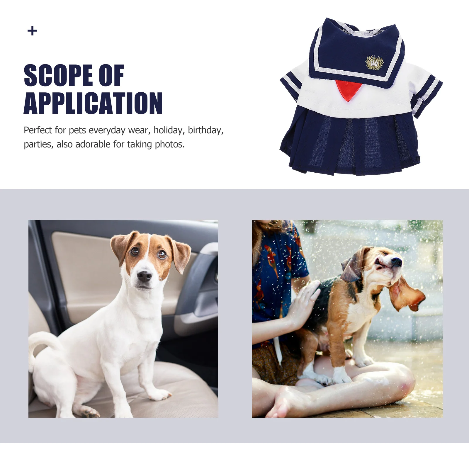 

Pet Warm Clothes Unique Captain Style Dog Dress Soft Polyester Comfortable Breathable Autumn Puppy Clothes Decorative Cat