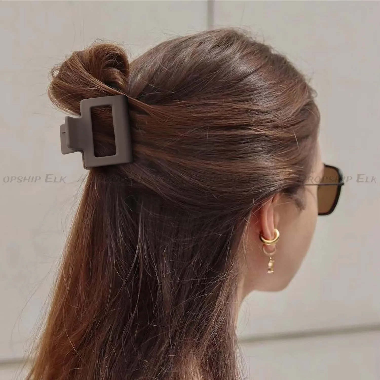 موضة 4 سنتيمتر مشبك شعر متوسط مقاطع عدم الانزلاق كراب مربع ماتي متجمد مقاطع الشعر للنساء أغطية الرأس إكسسوارات الشعر باريت