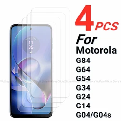 2/4PCS Screen Protector For Motorola Moto G64 Tempered Glass For Motorola Moto G84 G64 G54 G34 G24 G14 G04 Full Glue Glass Film