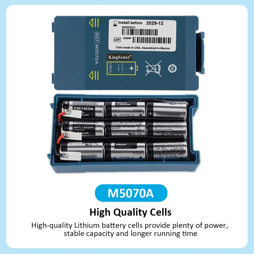 Kings ener 38,7 m5070a ersatz batterie für ksephilips heart start home vor ort aed frx hs1 defi brill ator m5066a m5067a 2.5wh