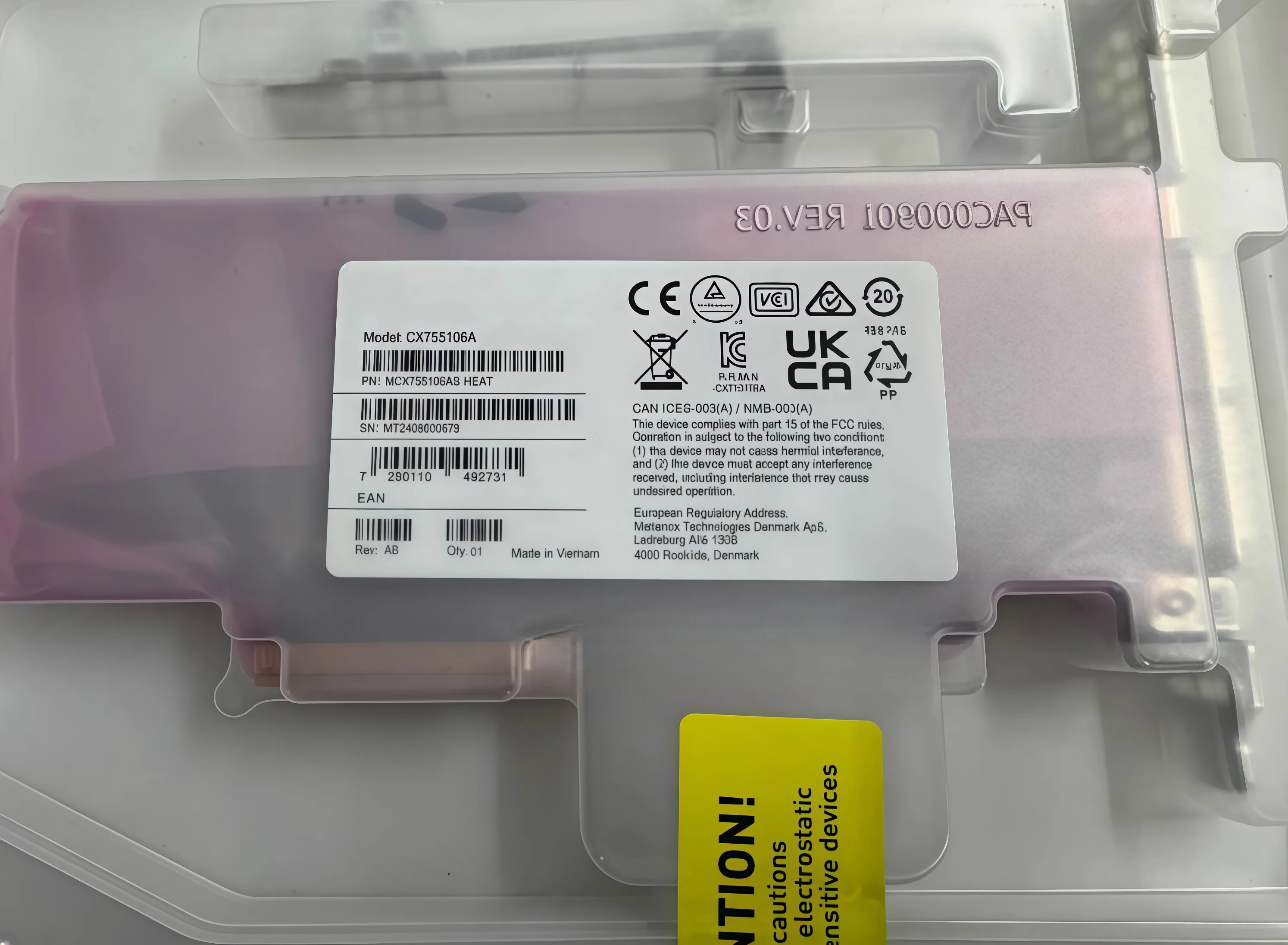 

Новая оригинальная сетевая карта MCX755106AS-HEAT Mylanox CX-7 NDR200 IB 200G с двумя портами