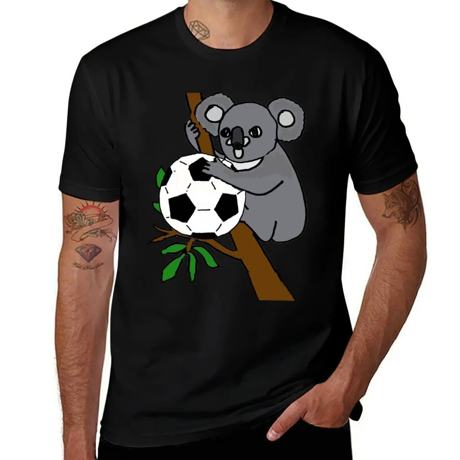 Cool Koala Bear playing Football T-Shirt quick-drying graphic shirts t shirts men