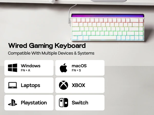 AULA Hero68 HE 65% ANSI QWERTY Layout Wired Magnetic Gaming Keyboard Hot-Swap with 8kHZ Rapid Hall Effect Switch RGB Backlight