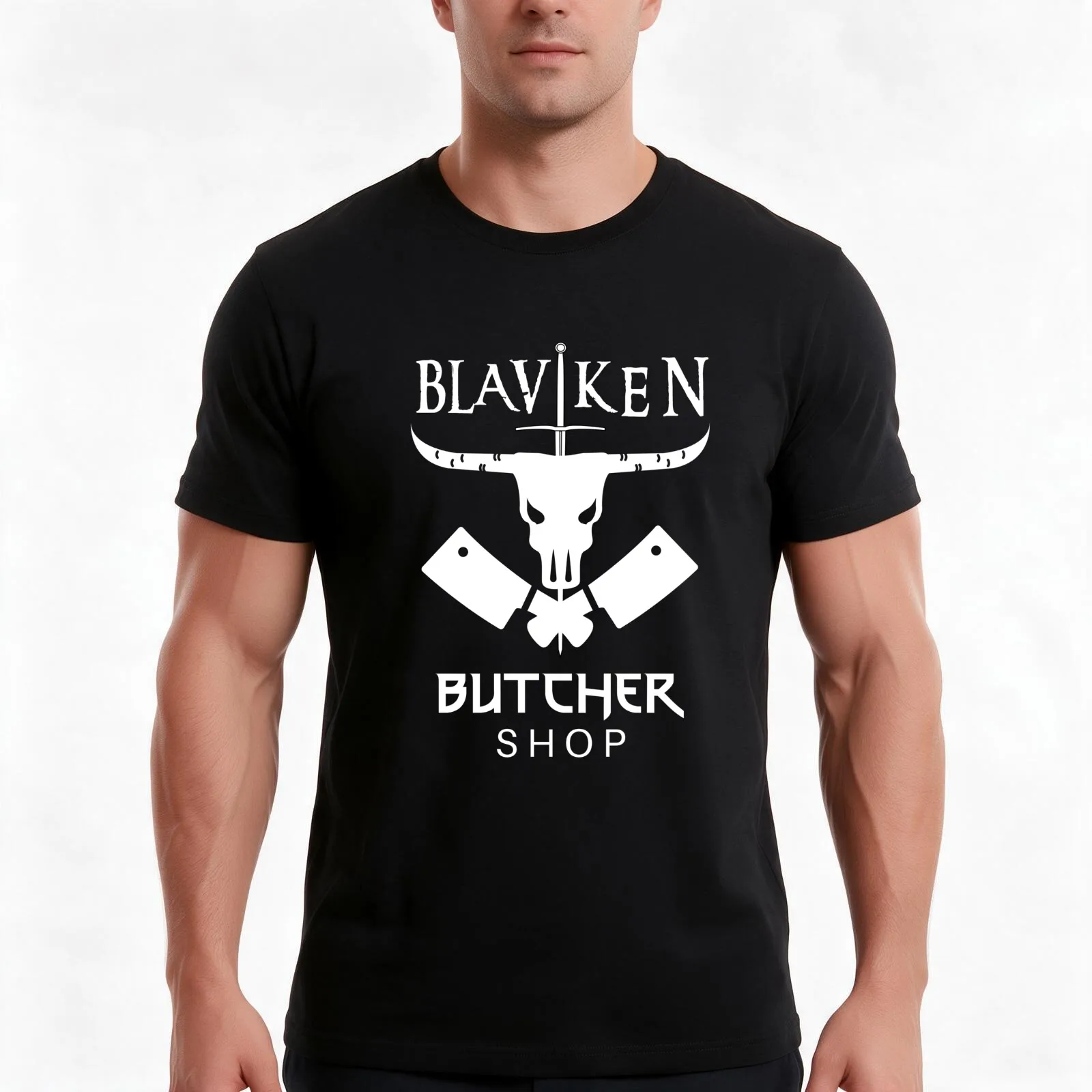 The Butcher Shop T-Shirt, Summer Casual Cotton Tee, Oversized Streetwear Tops, Vintage Graphic Print, Loose Fit Short Sleeve