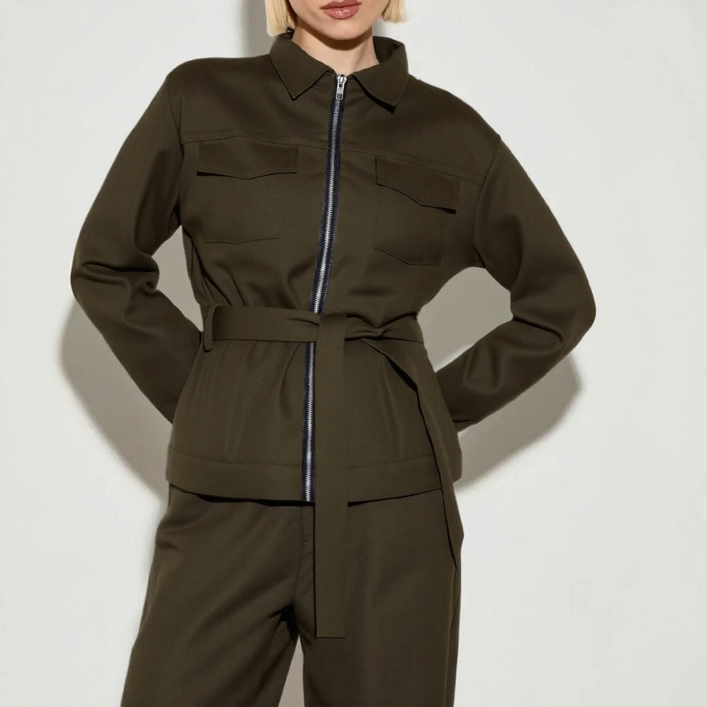 

Casual Round Neck Jacket For Women With Buttons Decoration Autumn Style Comfortable Fashionable Women's Top