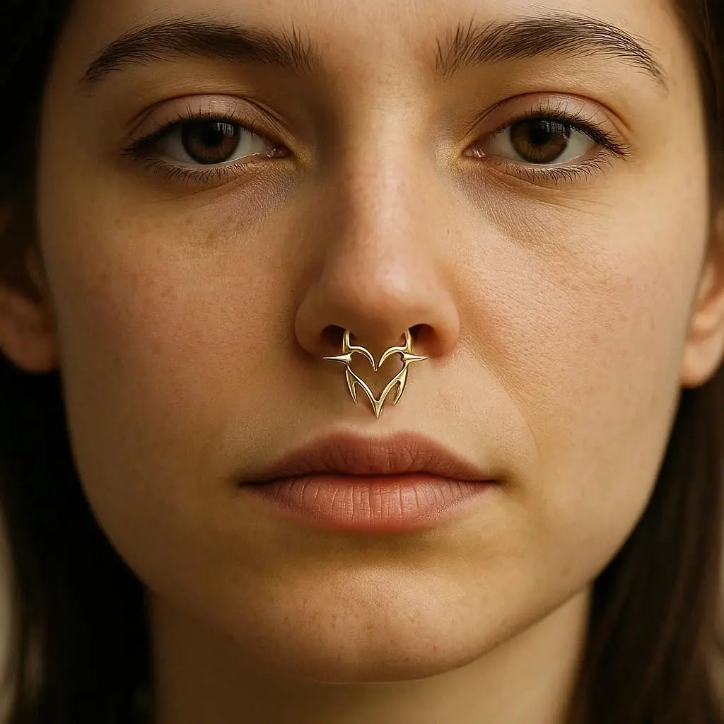 G23 Titanium Gold Hinged Segment Septum Piercing Nose Ring Hoop Cartilage Tragus Daith Clicker Earrings Punk Body Jewelry