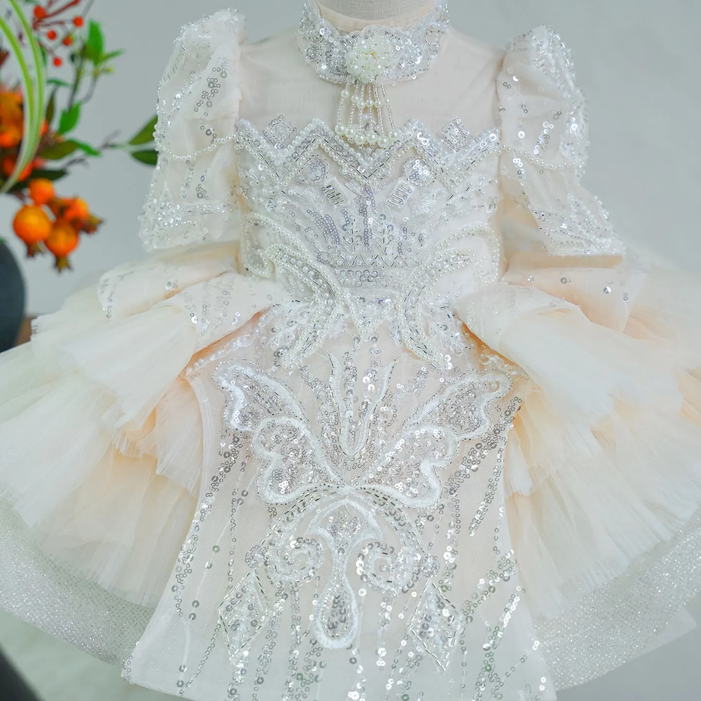 Dreamy Vow J782 Elegant White Baby Girl Dress With Embroidery for Kids Wedding Birthday Celebration Party Knee Length Ball Gown image 2